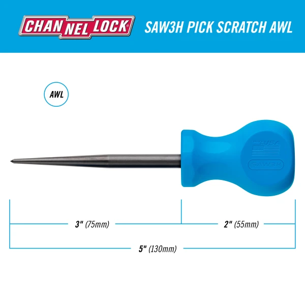 SAW3H Stubby x 3-inch Professional Pick Scratch Awl