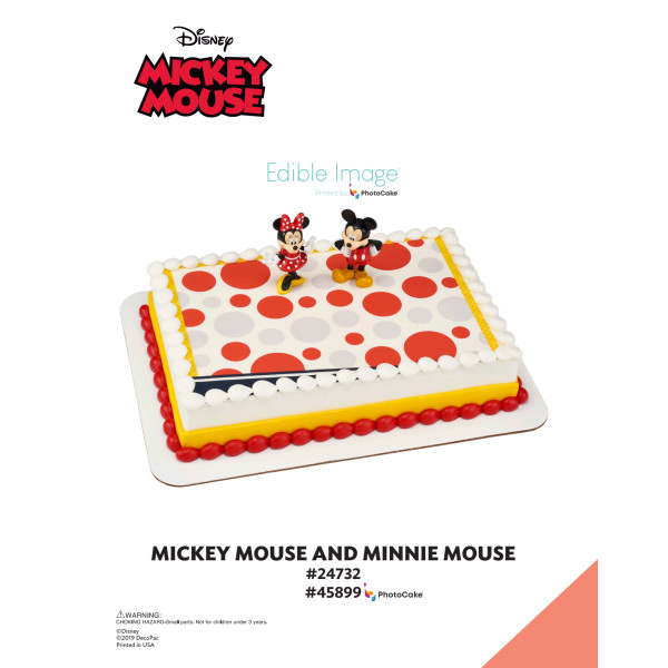 Mickey Mouse and Minnie Mouse The Magic of Cakes® PhotoCake® Enhanced Background Page