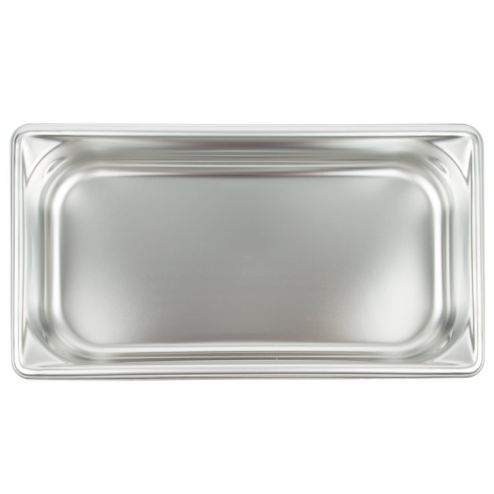 Third-size 2 ½-inch-deep Super Pan V® stainless steel steam table pan