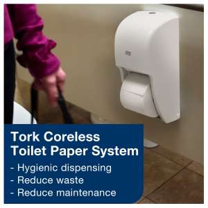 Tork, Twin T7 Elevation, Coreless Bath Tissue Dispenser, White