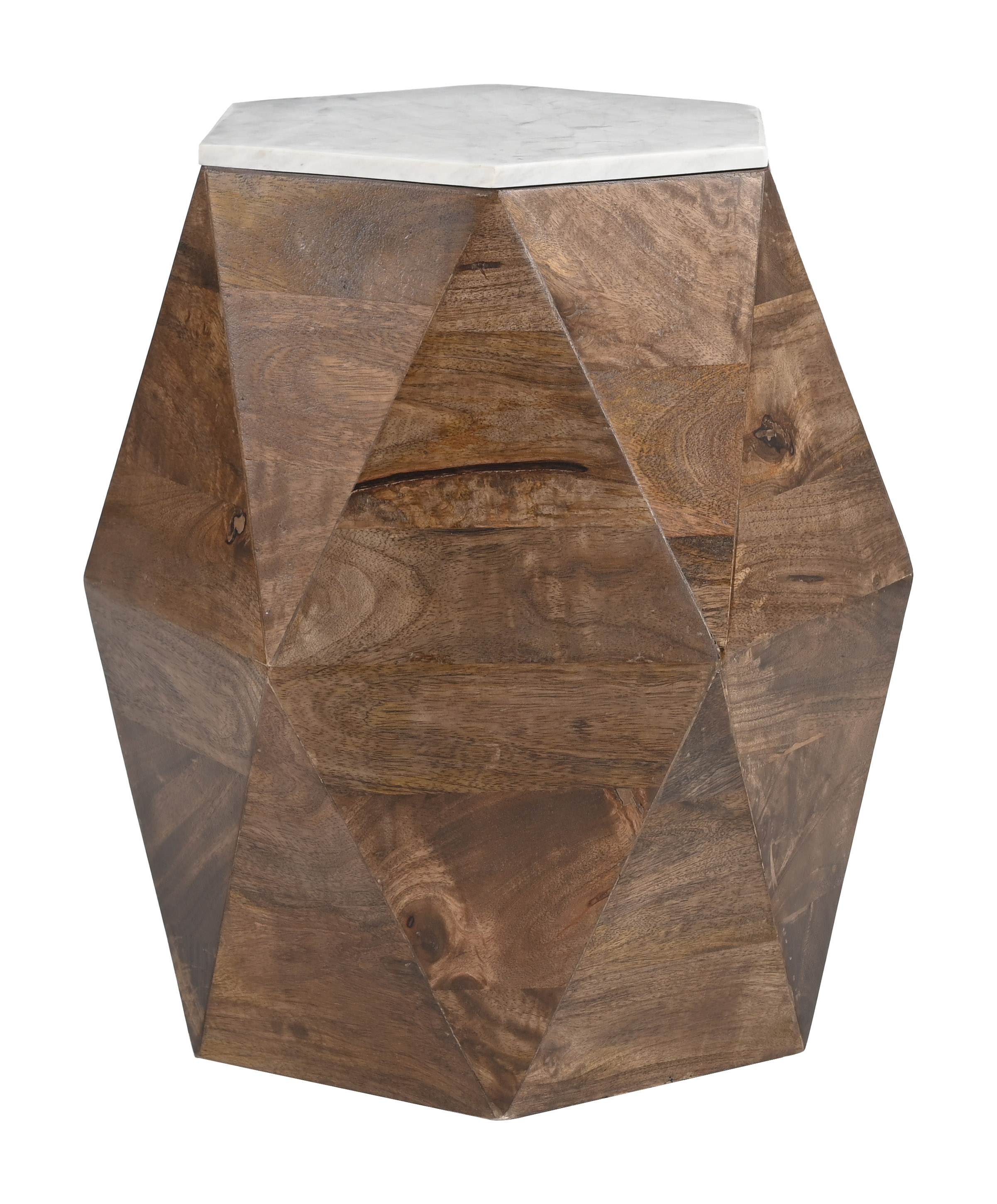 Bisel Side Table White & Walnut product image