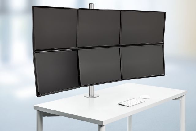 Novus TSS Sextett Telescope is designed for easy alignment of six monitors for comfortable stacked viewing.