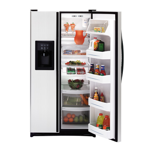 GE® 21.9 Cu. Ft. Capacity CleanSteel™ Side-By-Side Refrigerator with Dispenser