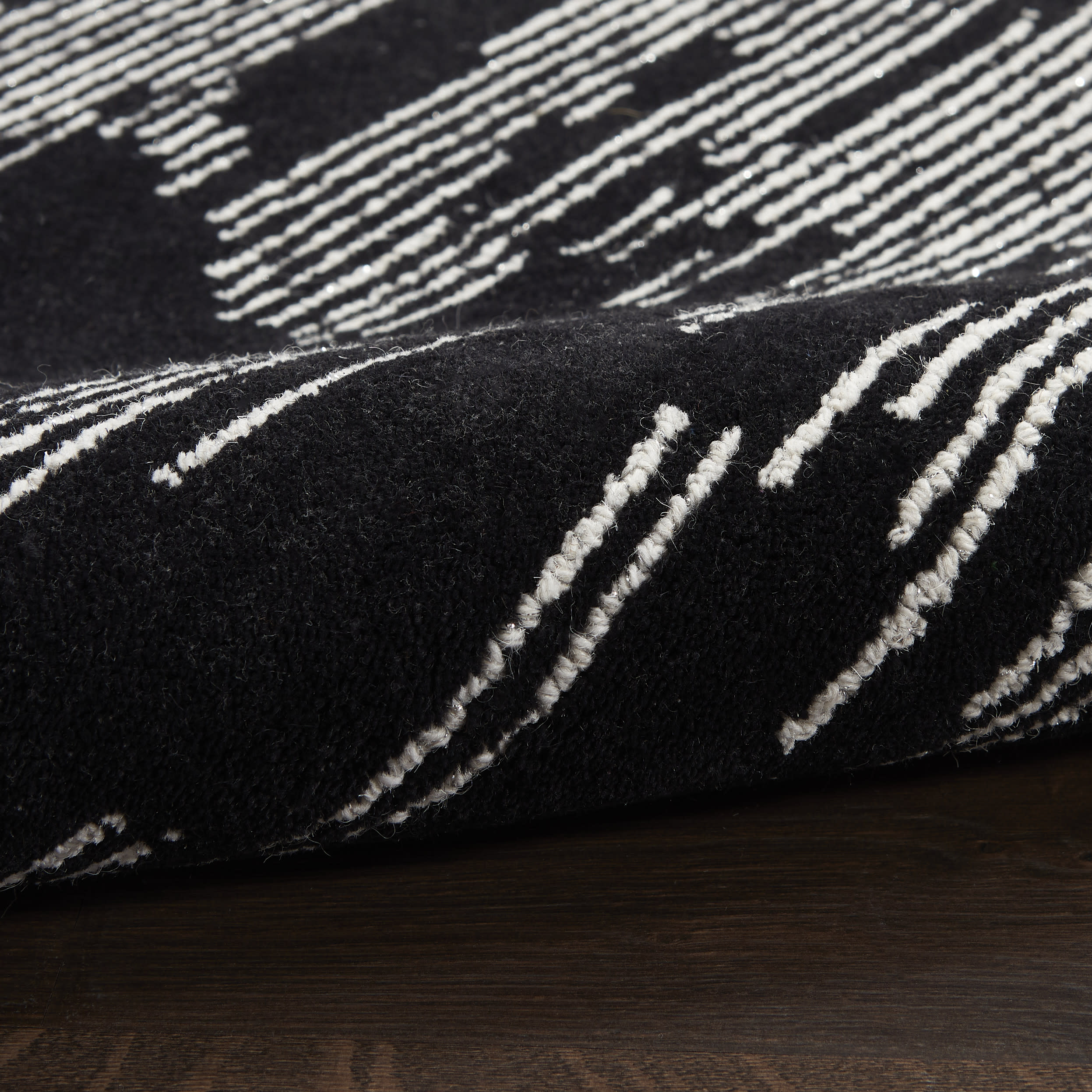 Michael Amini Ma30 Star 8'6" x 11'6" Black Ivory Modern Indoor Rug