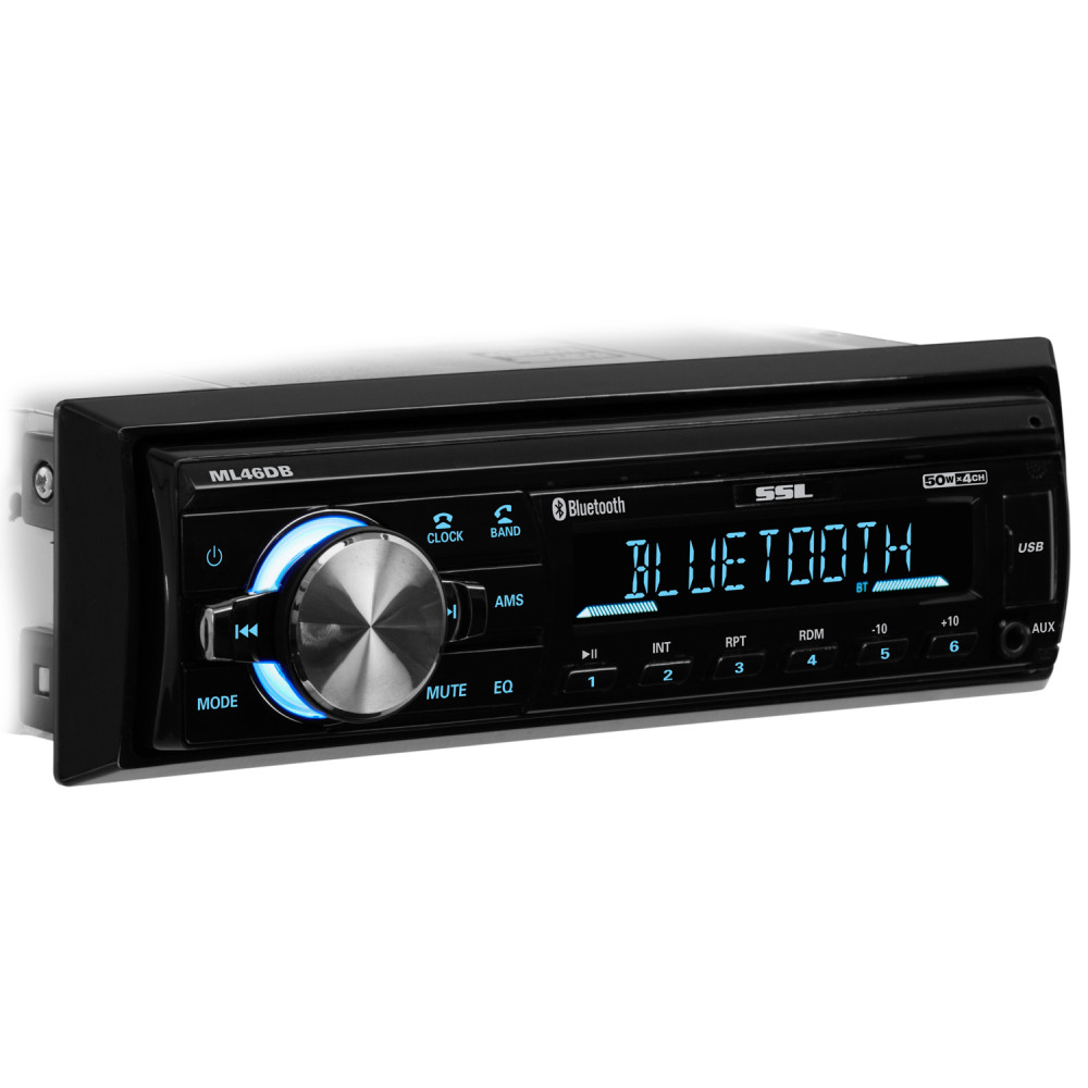 Sound Storm Laboratories ML46DB Car Audio Stereo System - Single Din, Bluetooth Audio and Calling Head Unit, No CD Player, USB, AUX In, AM/FM Radio Receiver, Detachable Panel, Hook up to Amplifier - image 2 of 17