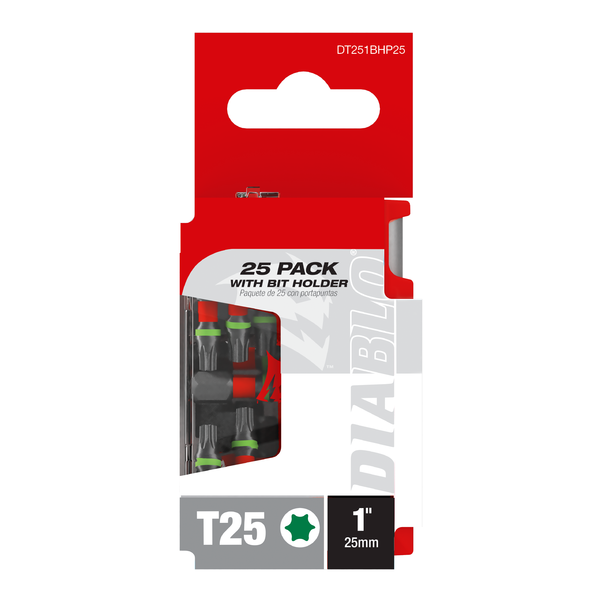 Diablo 1 in. Torx T25 Drive Bit with Bit Holder in its retail packaging, ready for the job box or tool bag