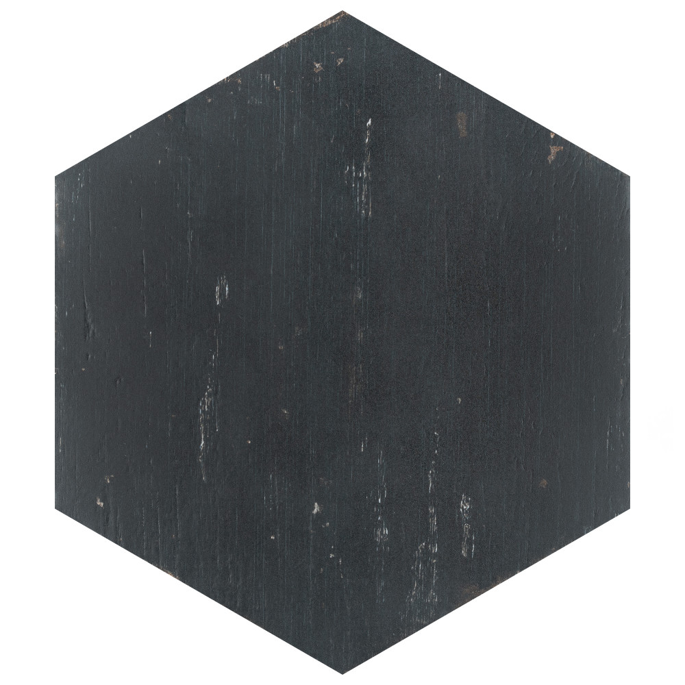 Retro Hex Nero 14-1/8 in. x 16-1/4 in. Porcelain Floor and Wall Tile
