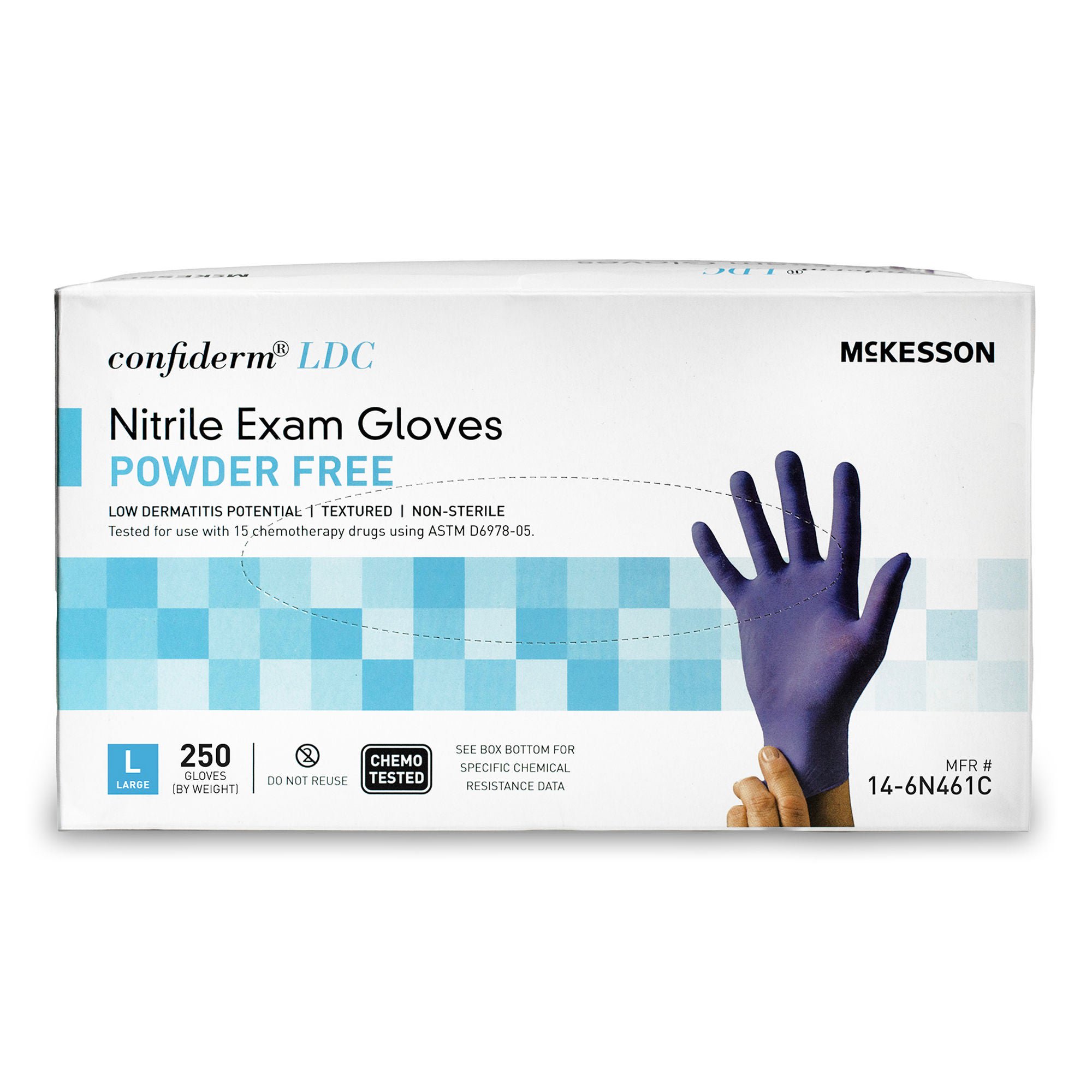 McKesson Confiderm® 6.8C Nitrile Exam Glove, Large, Blue
