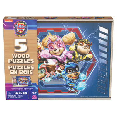 PAW Patrol Movie 5-Pack of wood Jigsaw Puzzles for Families, Kids, and Preschoolers Ages 3 and Up