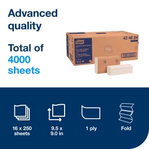 Tork, H2 Advanced, Folded Towel, Multifold, 1 ply, White