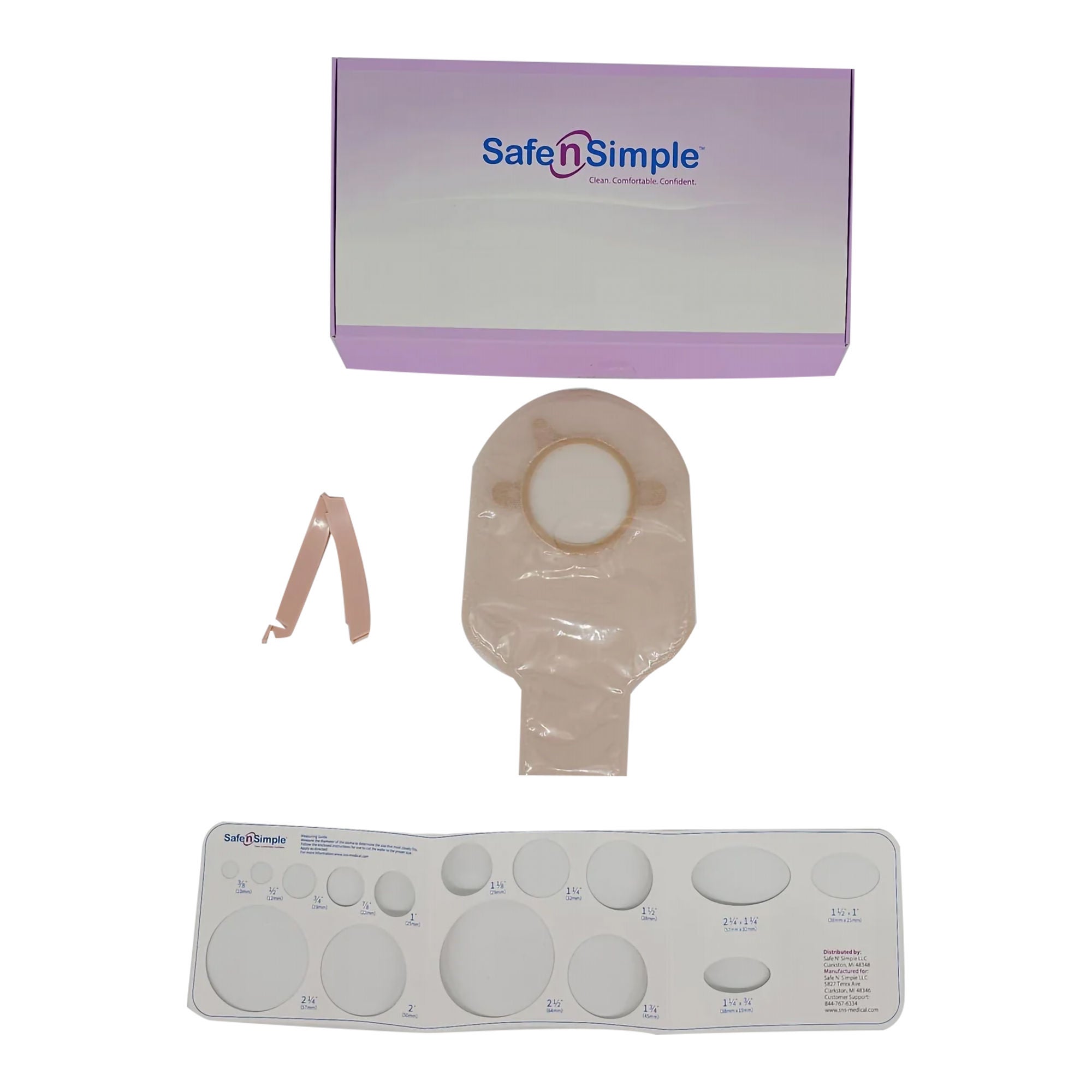 Safe N Simple POUCH, OST 2PC DRN FLNG BELT TAB BGE 9" 57MM (10/BX 8BX/CS)