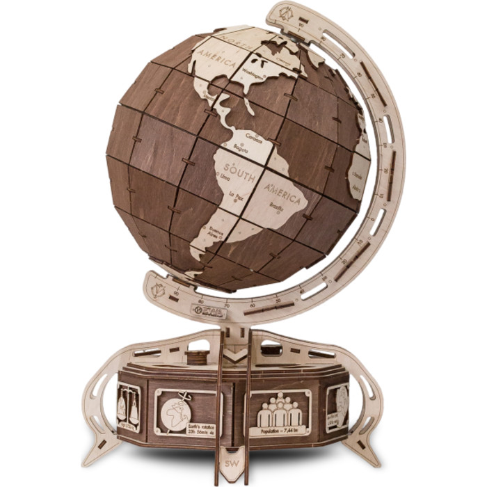 Globe Brown 3D Wooden STEM Construction Kit
