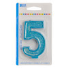 Riesige #8 Geburtstagskerze Mit Karibik-Blau Glitter – 13,3 Cm Hoch