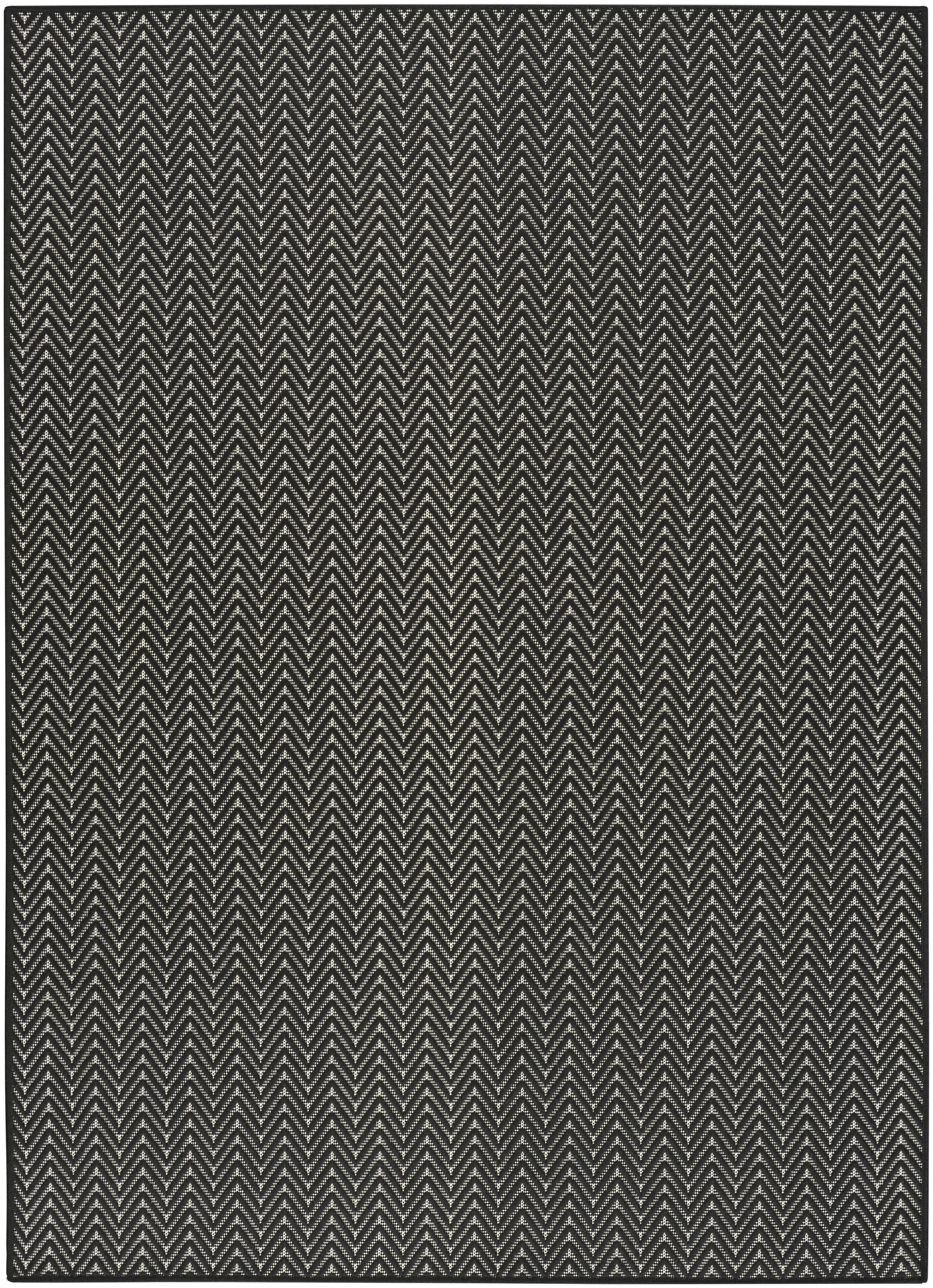 Nourison Horizon Indoor/Outdoor 6' x 9' Black Modern Rug