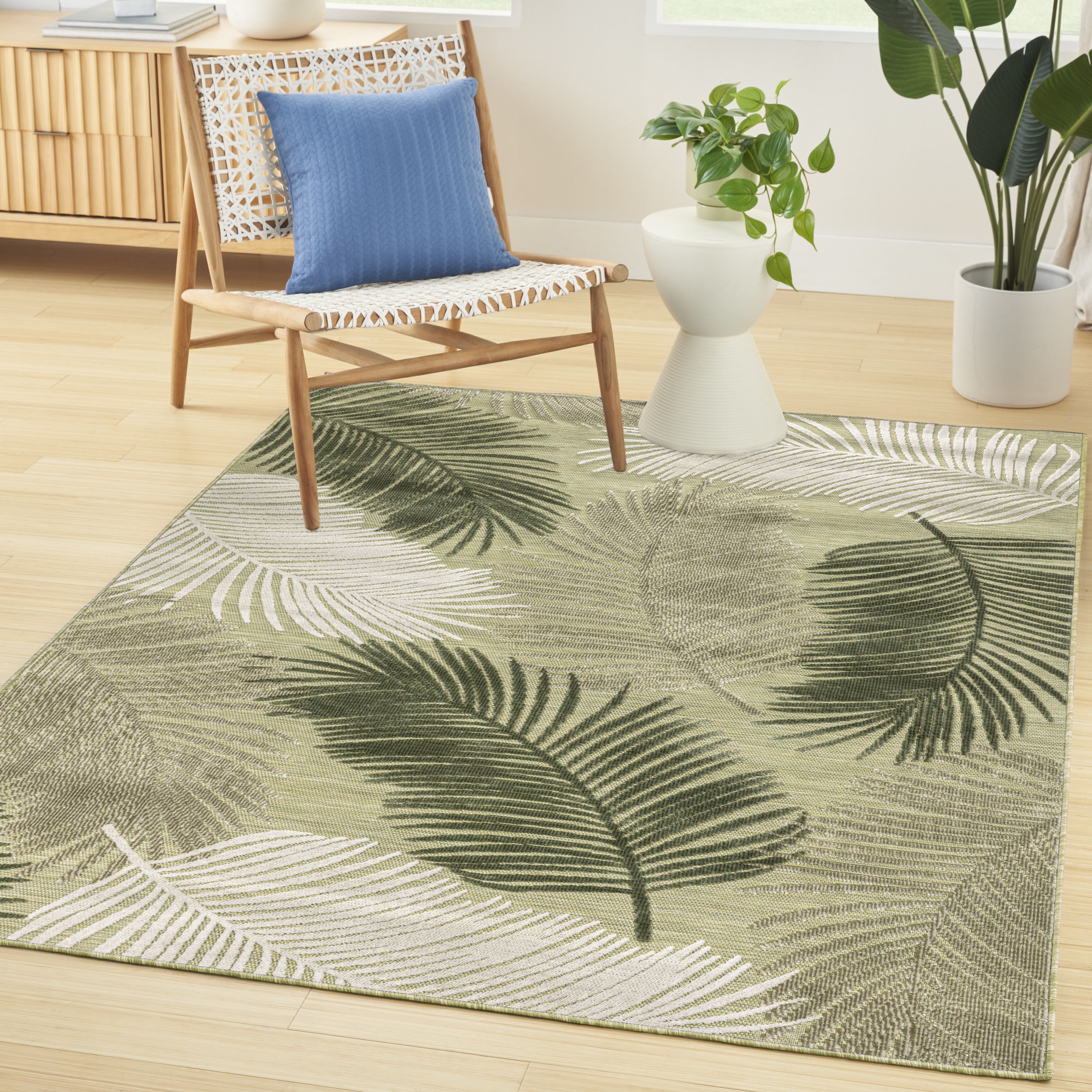 Nourison Suncoast 5'3" x 7'3" Green Tropical Rug