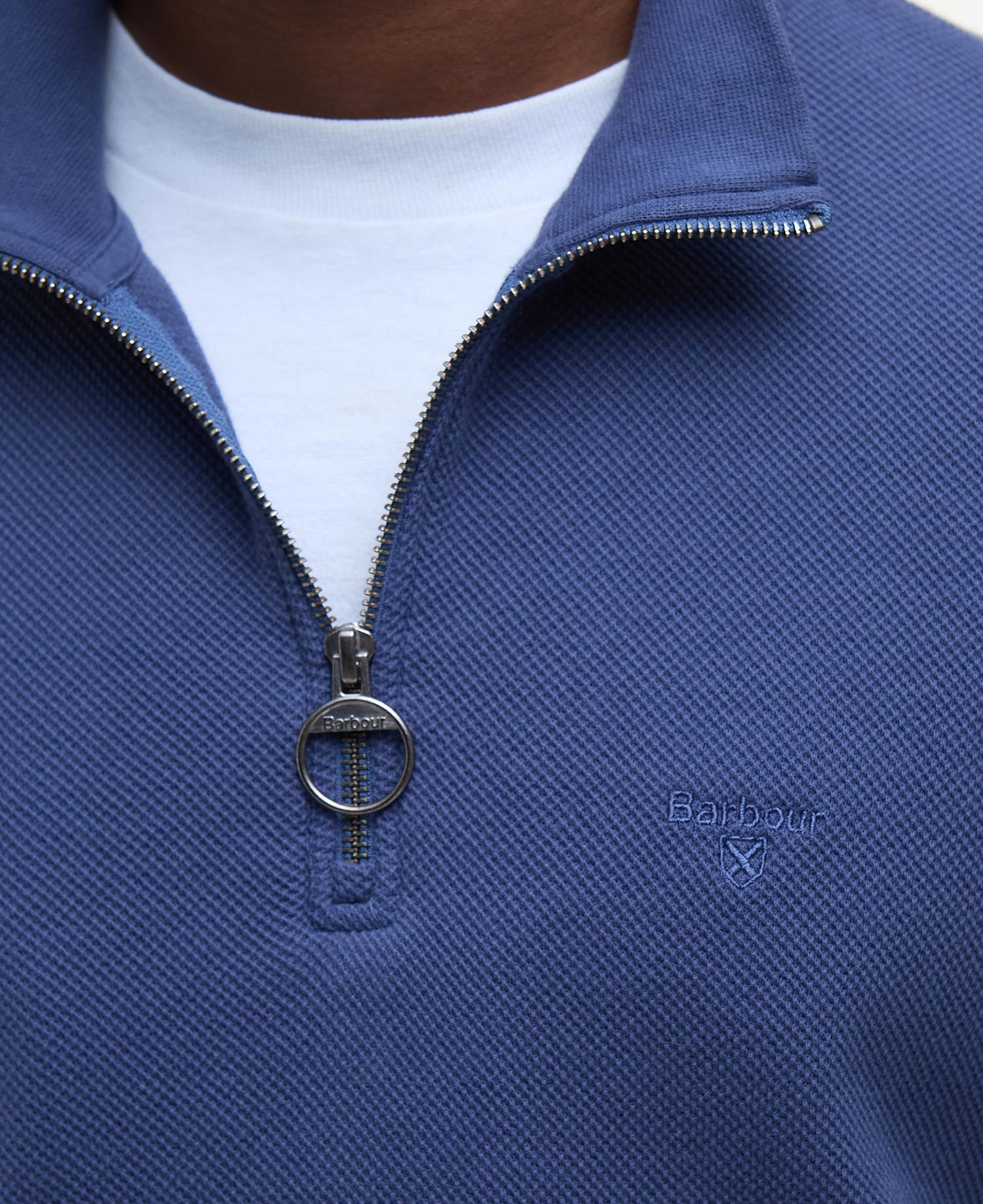 Felpa con zip corta in piqué interlock image number 4