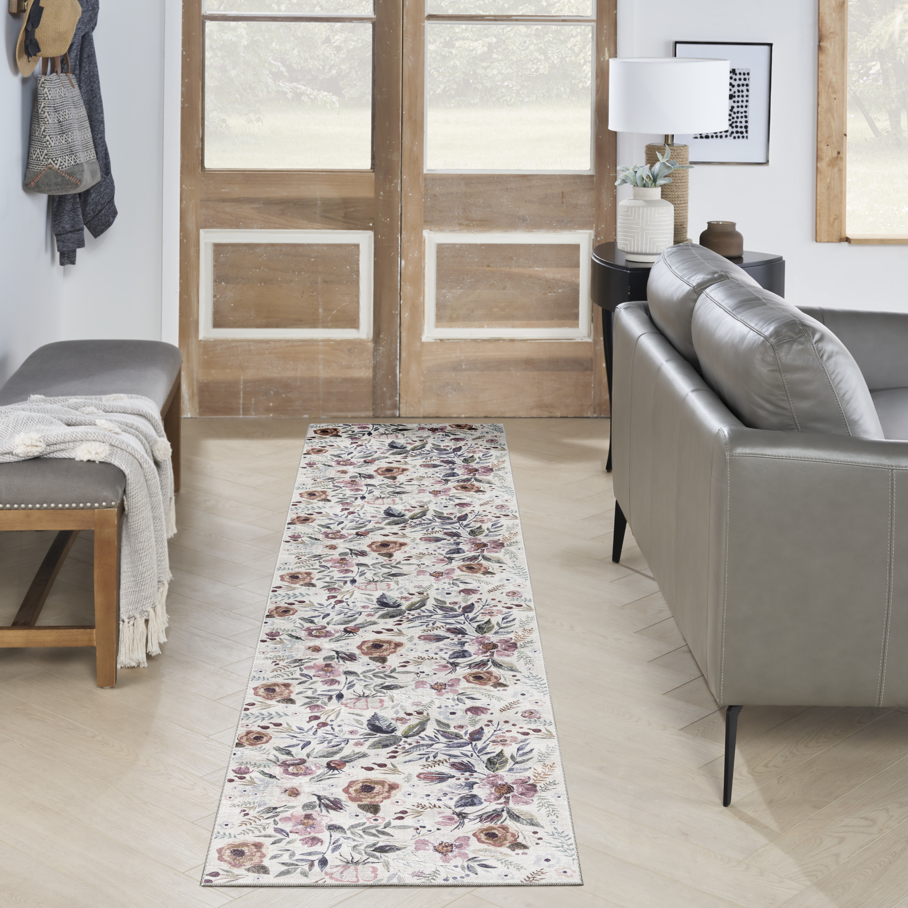 Nourison Nourison Washables 2'2" x 8' Ivory Pink Vintage Indoor Rug