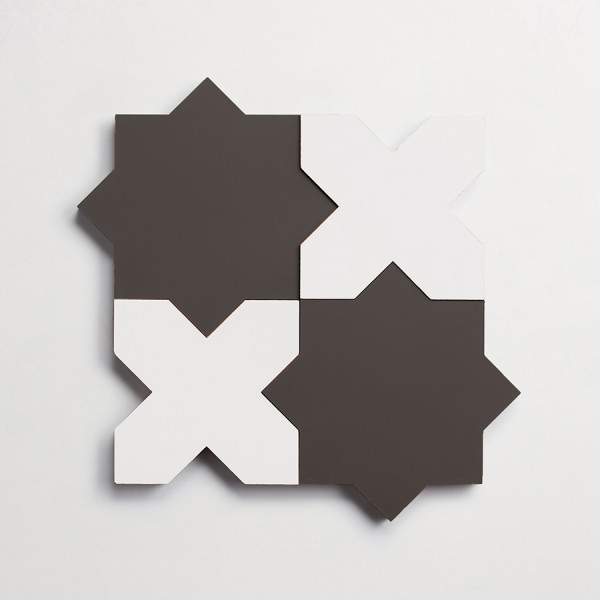 cement | pavimenti act I | casablanca charcoal star + white cross (bundle)