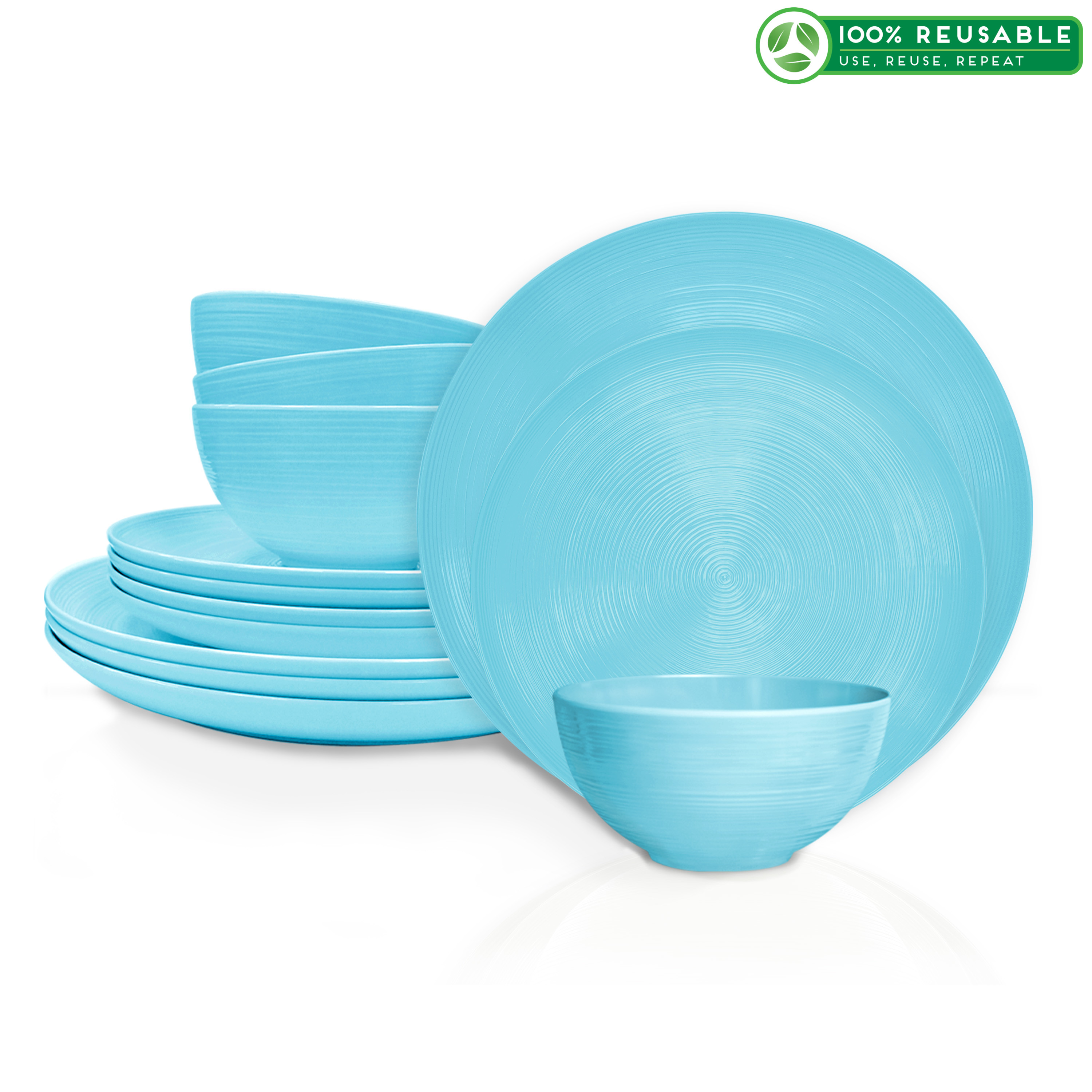 American Conventional Plate & Bowl Sets, Sky, 12-piece set slideshow image 1 American Conventional Plate & Bowl Sets, Sky, 12-piece set slideshow image 1