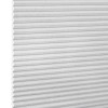 White honeycomb cellular shade, fully lowered with horizontal pleats and subtle linen texture; closed, diffusing soft light; fills a bright interior window opening, neutral minimalist room lighting.