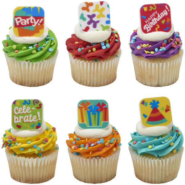 Cheerful Party Cupcake Rings