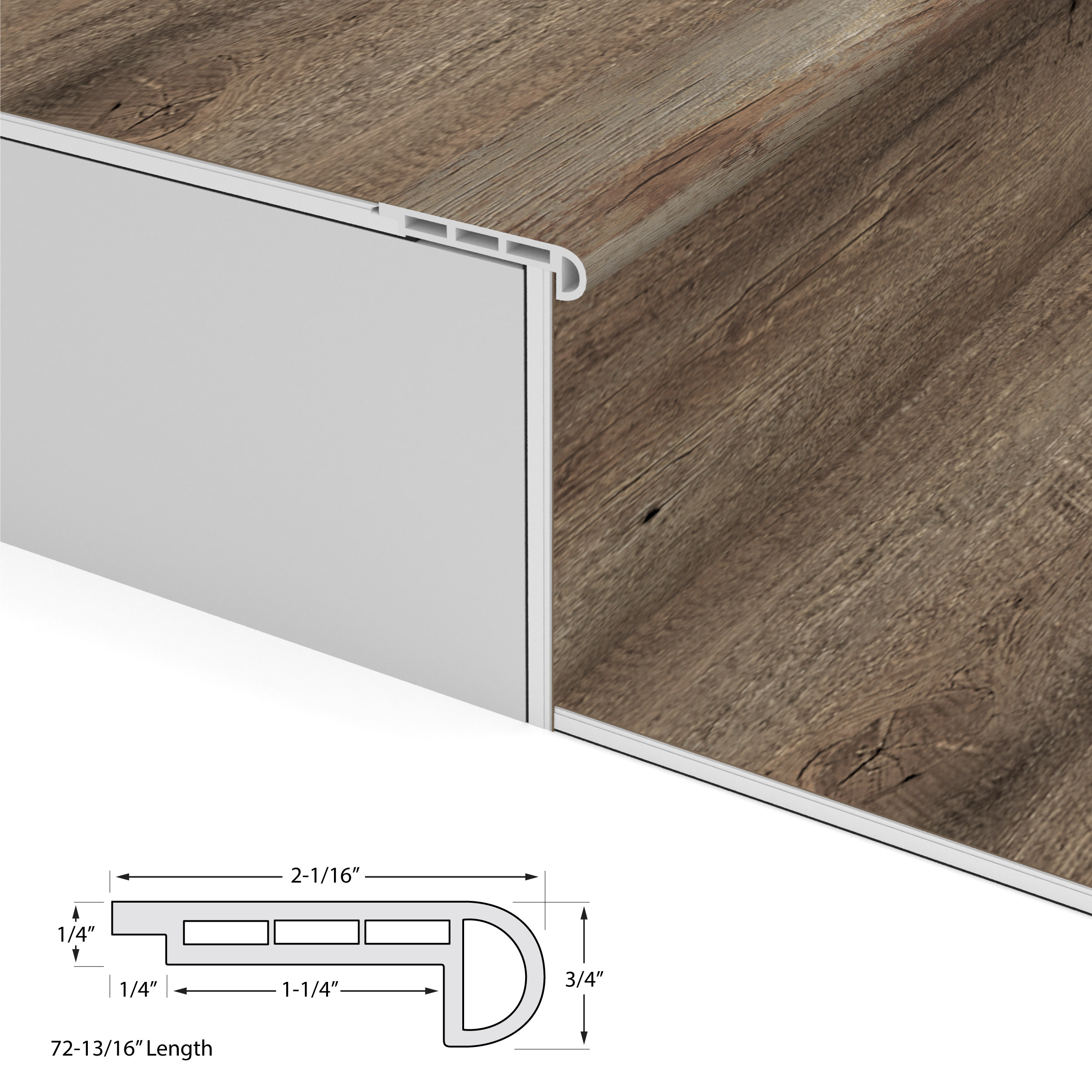 Redefined Pine Cali Vinyl Stair Nosing Flush Windansea view 4