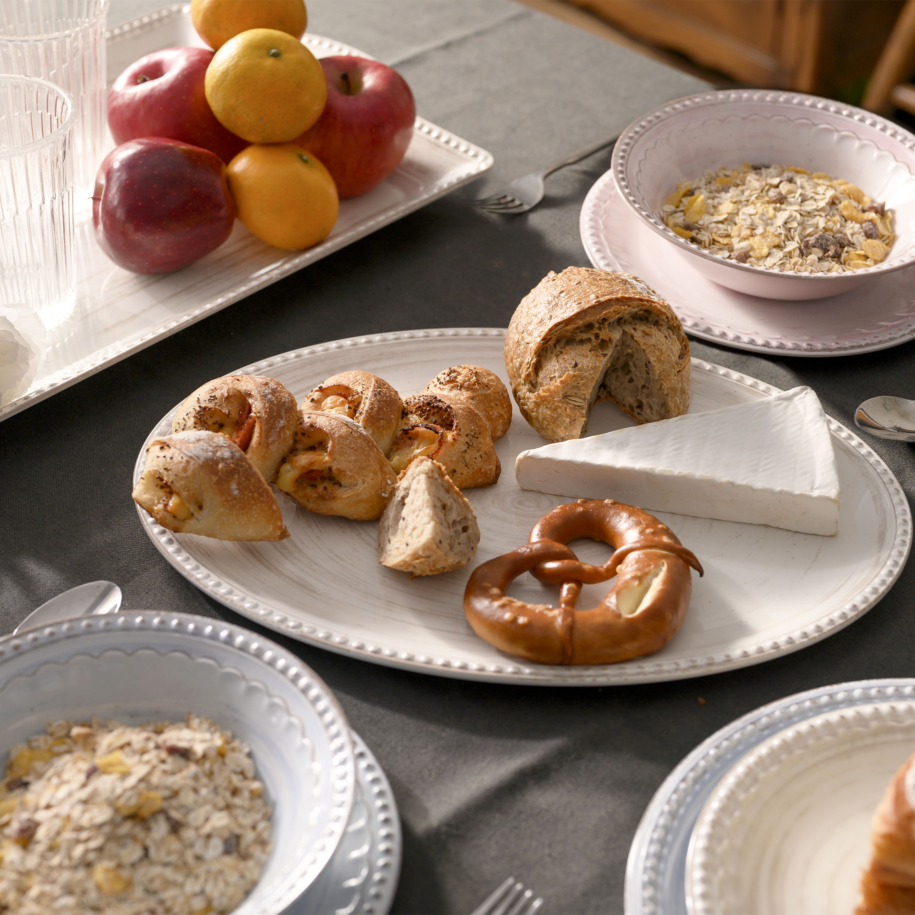 French Country Plate & Bowl Sets, Pink, 12-piece set slideshow image 6 French Country Plate & Bowl Sets, Pink, 12-piece set slideshow image 6