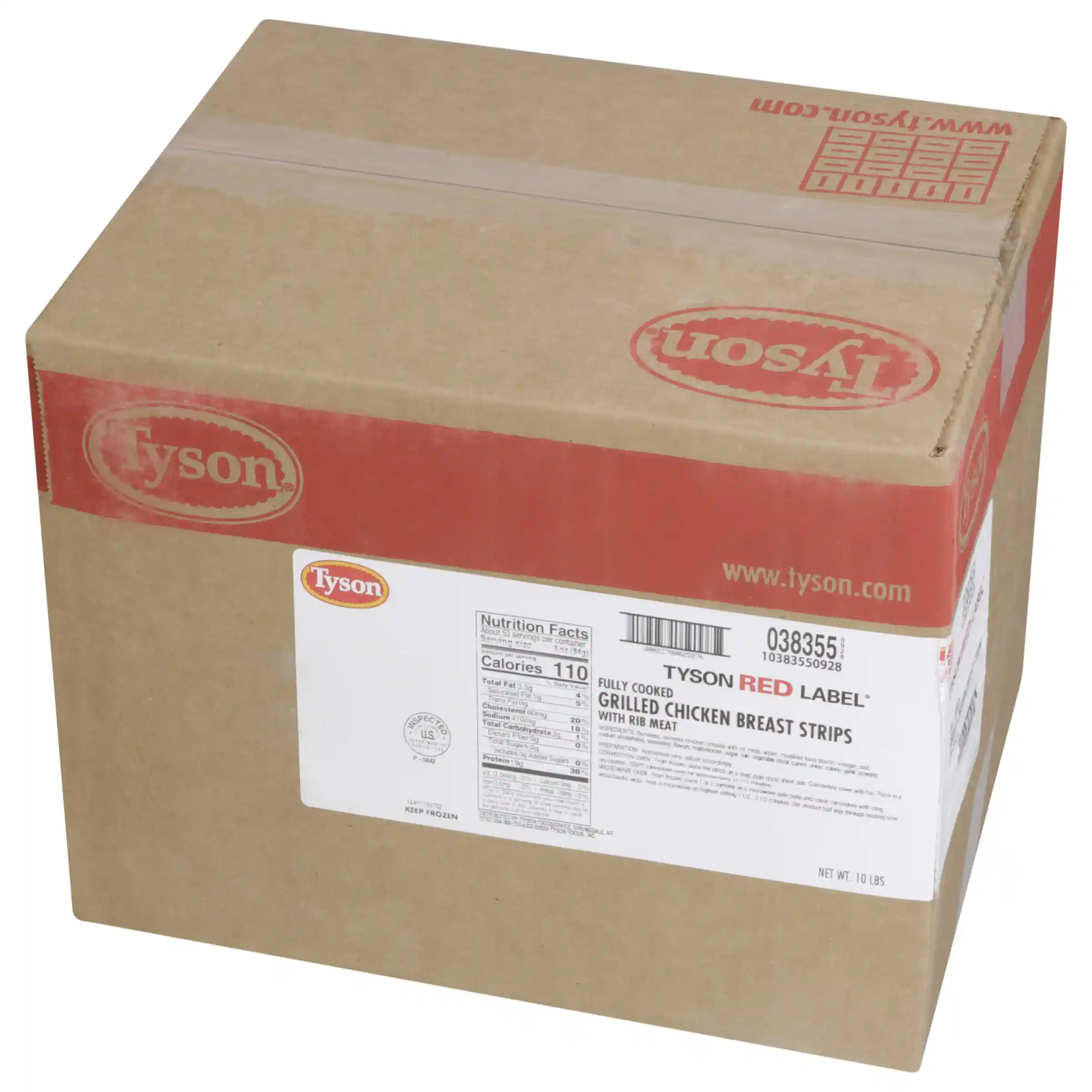 Tyson Red Label® Fully Cooked Unbreaded Grilled Chicken Breast Strips, Large _image_5