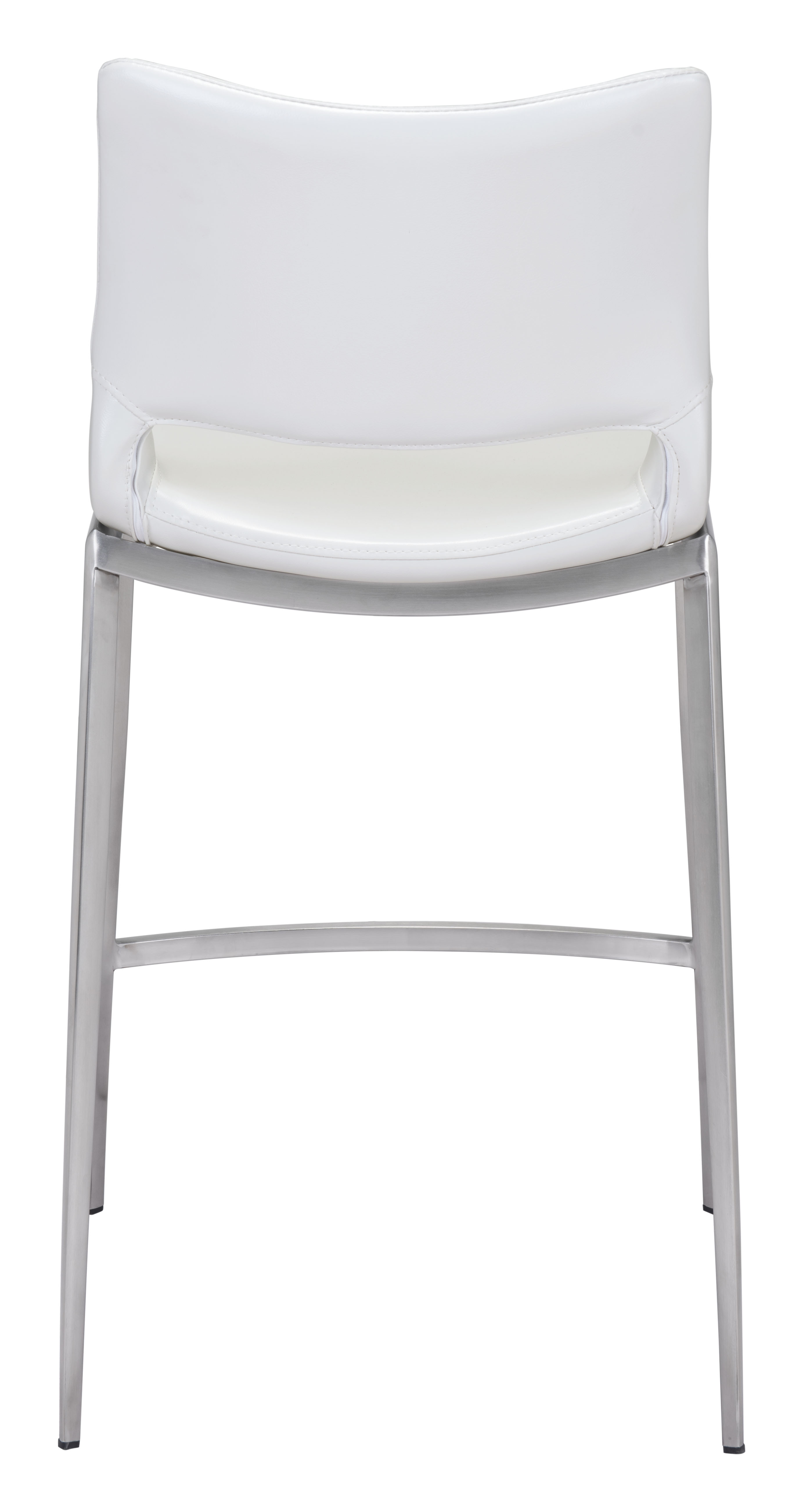 Ace Counter Stool (Set of 2) White & Silver product image