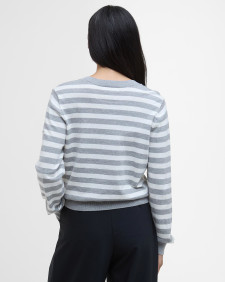 Lois Striped Crew Neck Jumper Cloud/Light Grey Marl Stripe