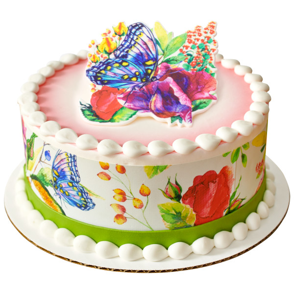 Watercolor Butterfly Floral Sweet Décor® Edible Decorations