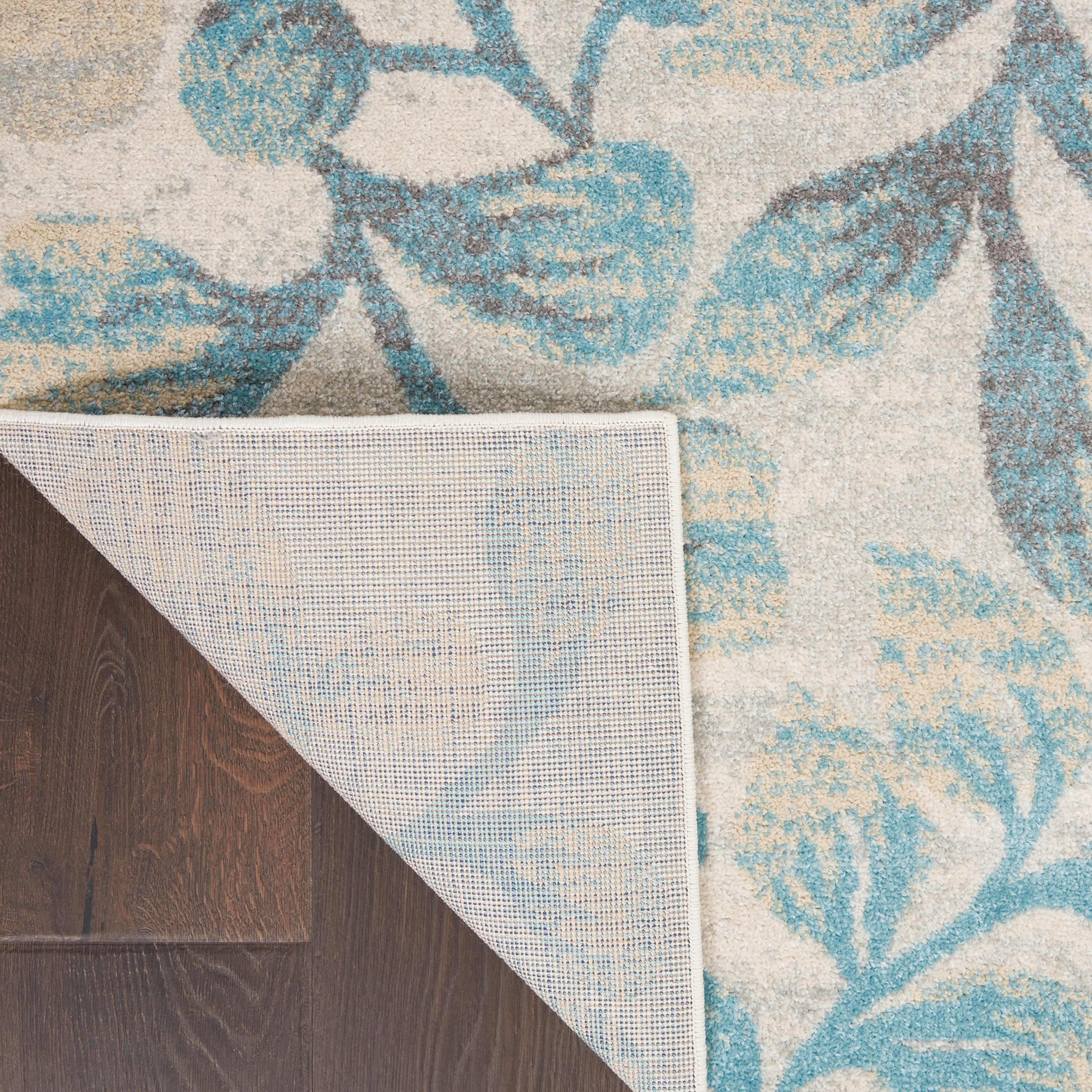 Nourison Tranquil 6' x 9' Ivory Turquoise Farmhouse Indoor Rug