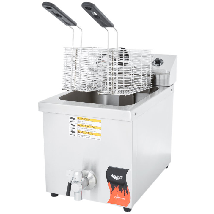 208- to 240-volt 15-lb medium duty Cayenne® countertop deep fryer