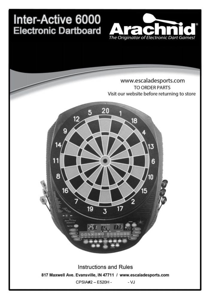 Arachnid InterActive 6000 TournamentSize Electronic Dartboard