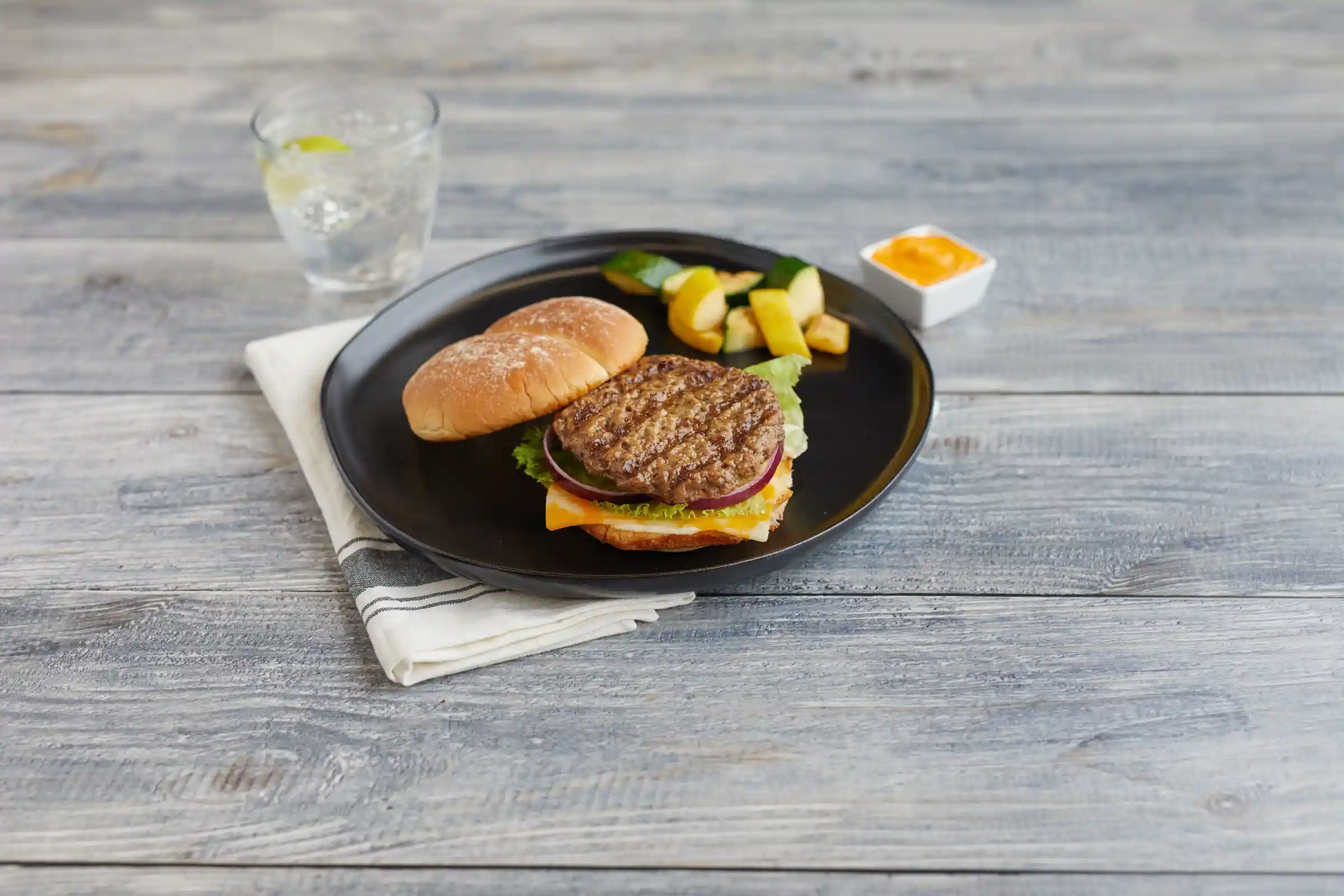 Kitchen Fresh Foods Fully Cooked Beef Burger, Butter Flavor Added _image_1