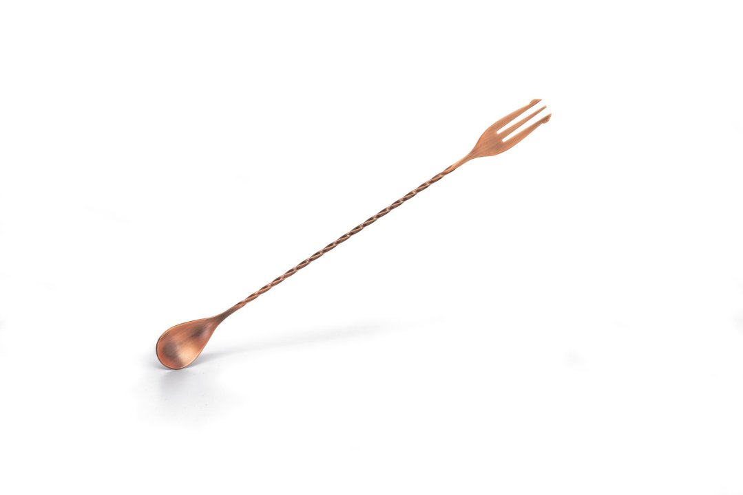 Cocktail Spoon Trident Antique Copper 30 cm