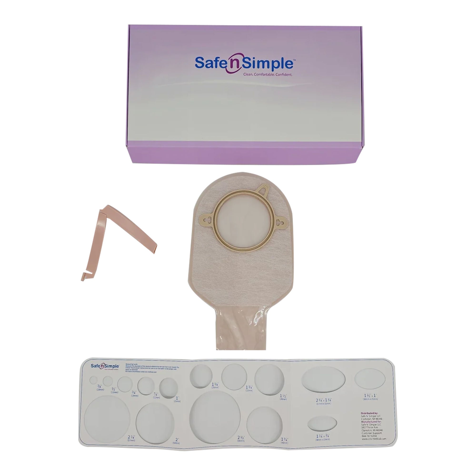 Safe N Simple POUCH, OST 2PC DRN FLNG BELT TAB BGE 9" 70MM (10/BX 8BX/CS)