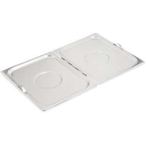 Carlisle, DuraPan™, Steam Table Hotel Pan Center Hinged Cover Full-Size, Chrome