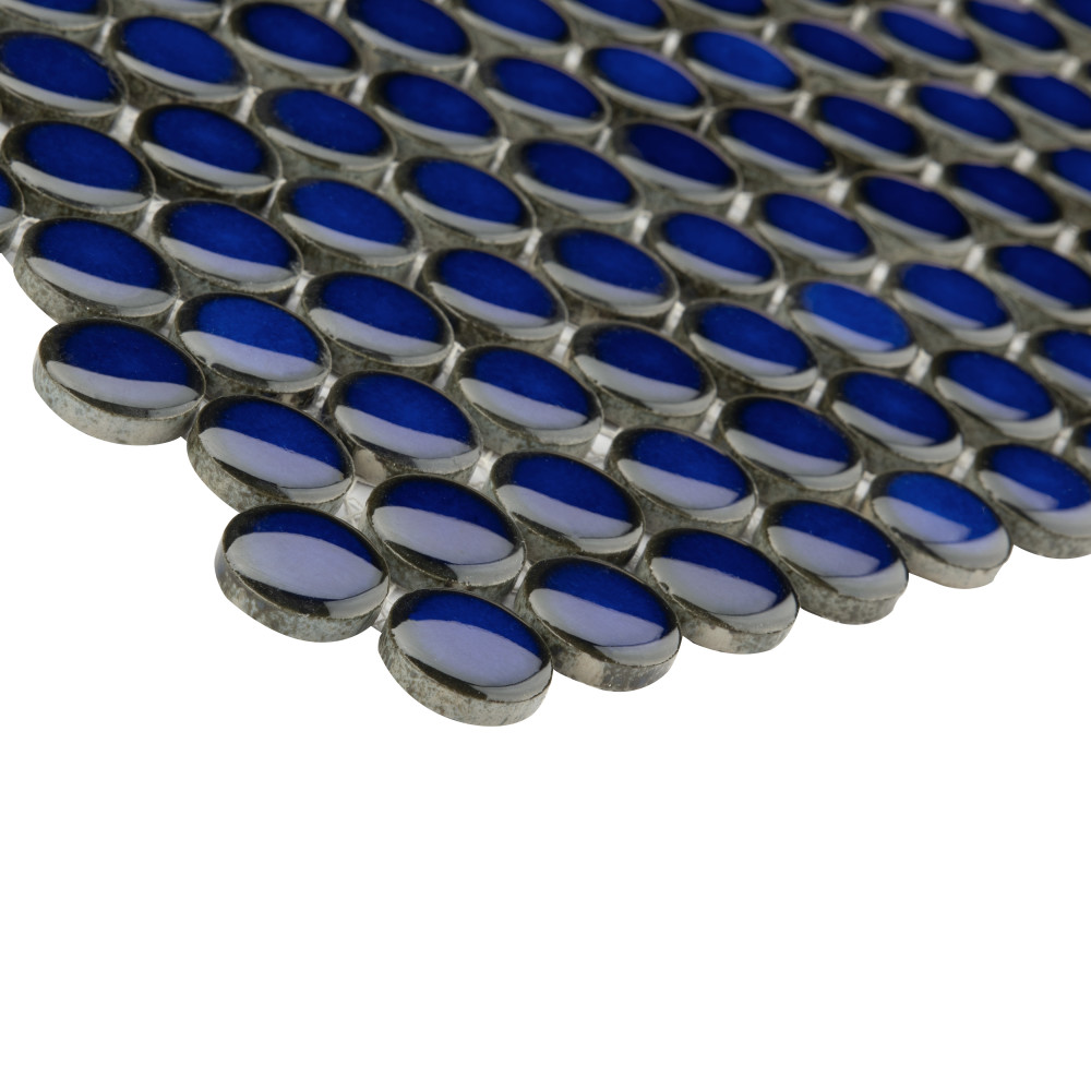 Sample – Hudson Penny Round Blue Eye Porcelain Mosaic Tile
