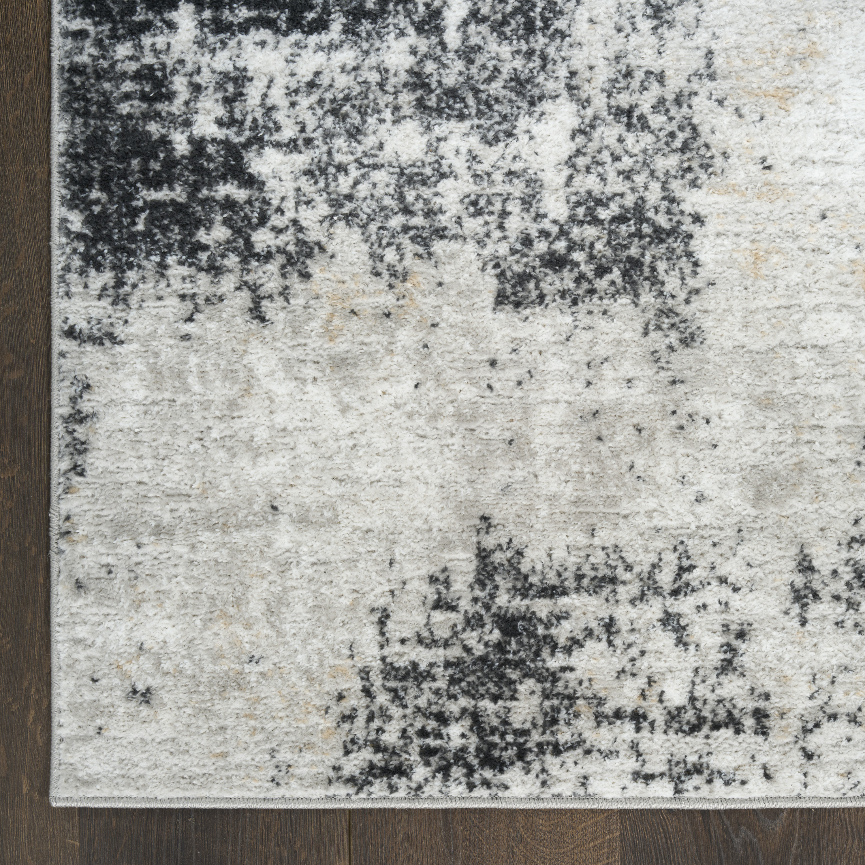 Nourison Dekor 2' x 4' Grey Charcoal Modern Indoor Rug