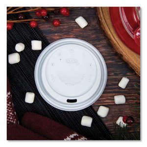Dart, Cappuccino Dome Sipper Lids, Fits 12 Oz To 24 Oz Cups, White