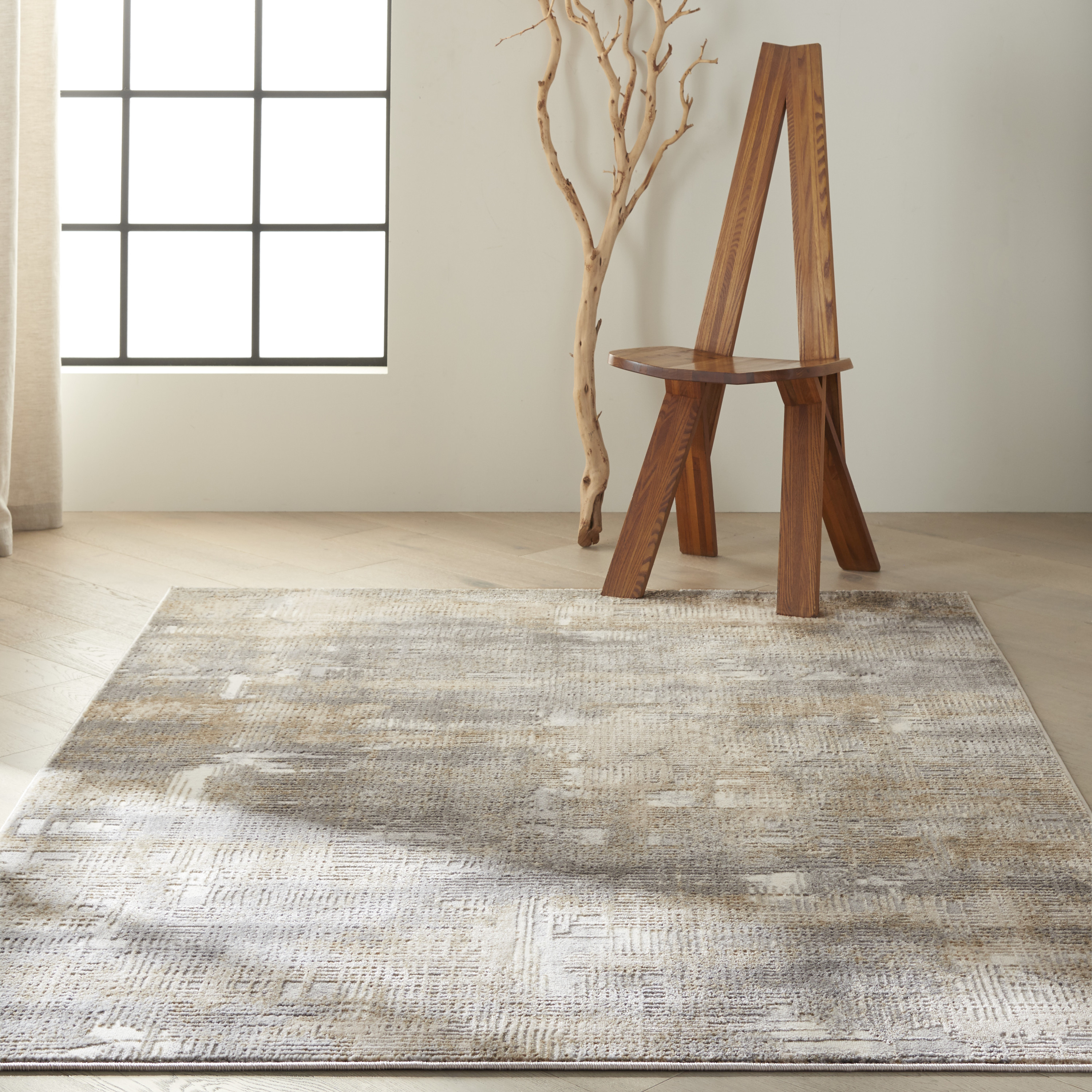 Calvin Klein CK950 Rush 4' x 6' Grey Beige Modern Indoor Rug