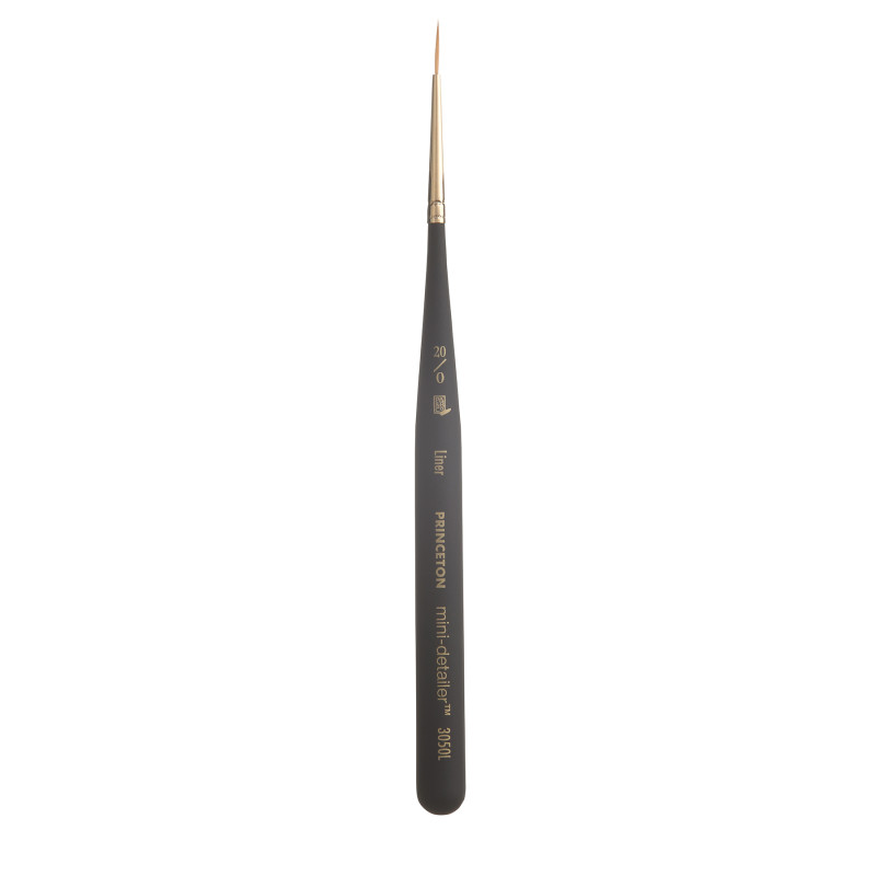 Miniature Short Handle Liner Paintbrush, Synthetic Sable Bristles, Size 20/0