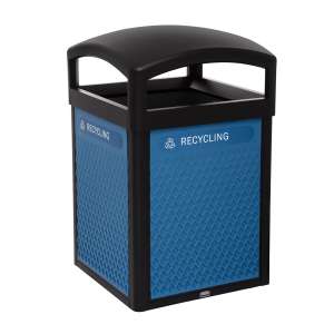 Rubbermaid Commercial, Decorative Plastic Mixed Recycling Panels, Medium, Blue, 4/Case