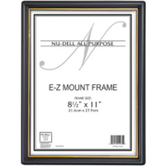 EZ Mount Document Frame, Black & Gold Plastic, 8.5x11 in