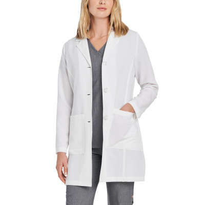 White Cross V-Tess Women&#8216;s 4-Pocket Mid-Length Tablet White Coat-White Coats