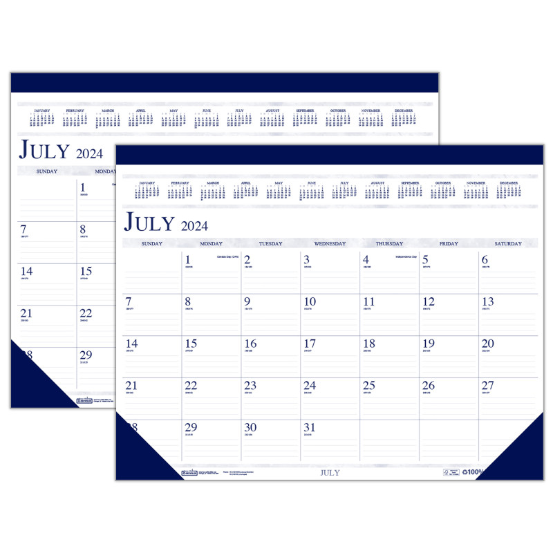 Academic Desk Pad, 18 1/2" x 13", Pack of 2