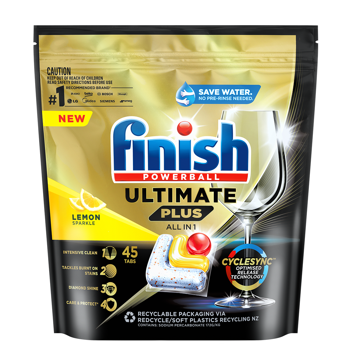 Finish® Ultimate Plus All in One 45 Lemon Sparkle | Finish® NZ