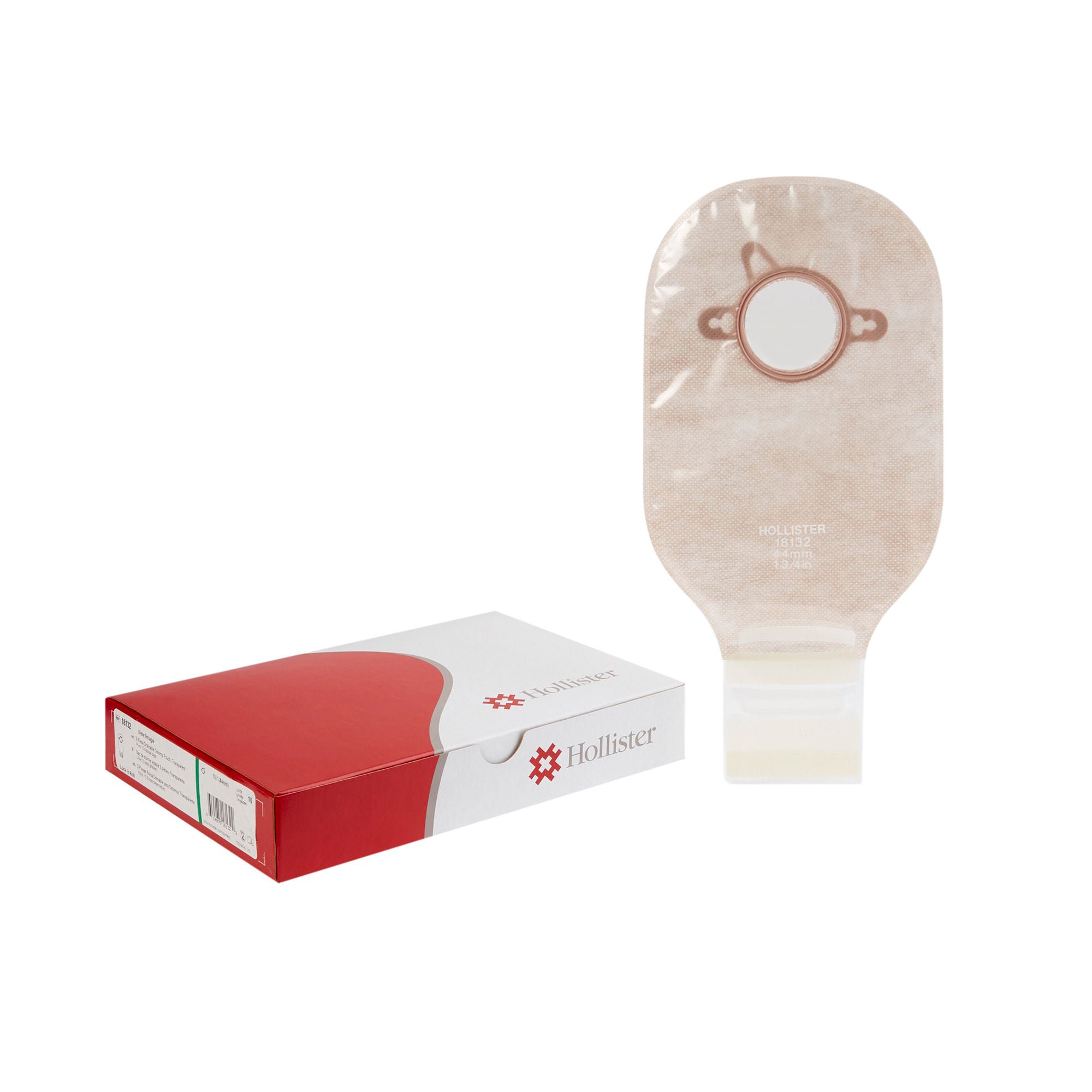 New Image™ 18132 Transparent Colostomy Pouch, Pre-cut to Fit 44 mm Stomas, Green
