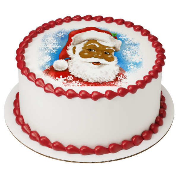 Classic Santa African American PhotoCake® Edible Image®